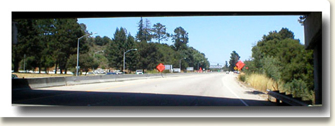 Hwy 17 southbound lane view from northbound